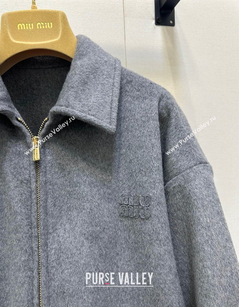 Miu Miu Wool Jacket Grey 2025 M110543 (QI-251105043)