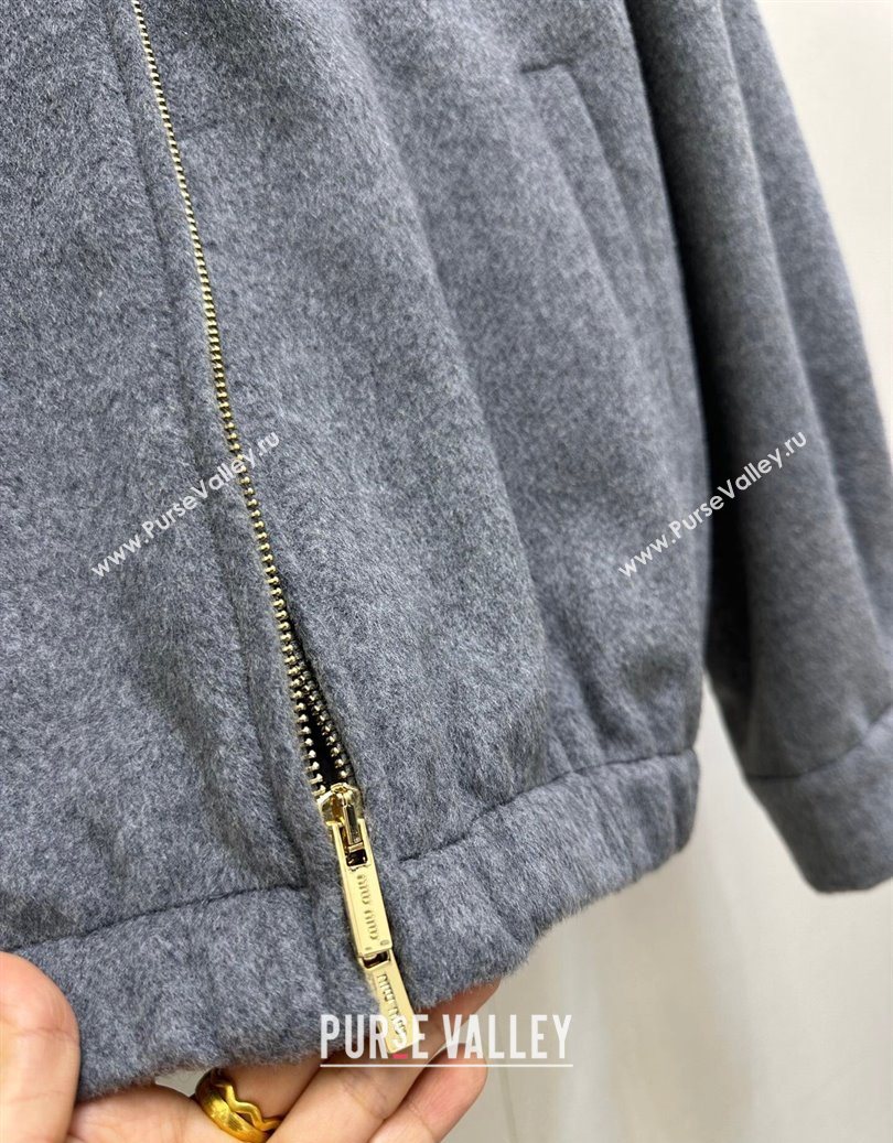 Miu Miu Wool Jacket Grey 2025 M110543 (QI-251105043)