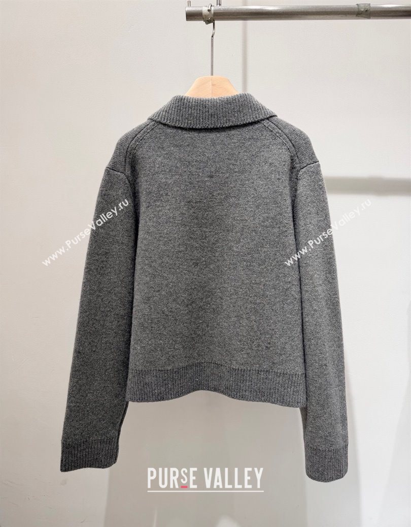 Miu Miu Wool Cashmere Cardigan Grey 2025 M110544 (QI-251105044)