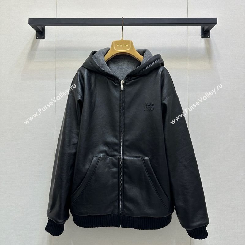 Miu Miu PU Jacket Black 2025 M110545 (QI-251105045)