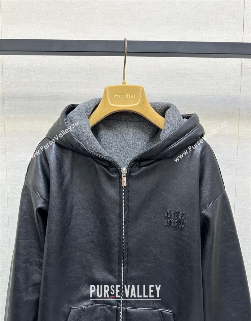 Miu Miu PU Jacket Black 2025 M110545 (QI-251105045)