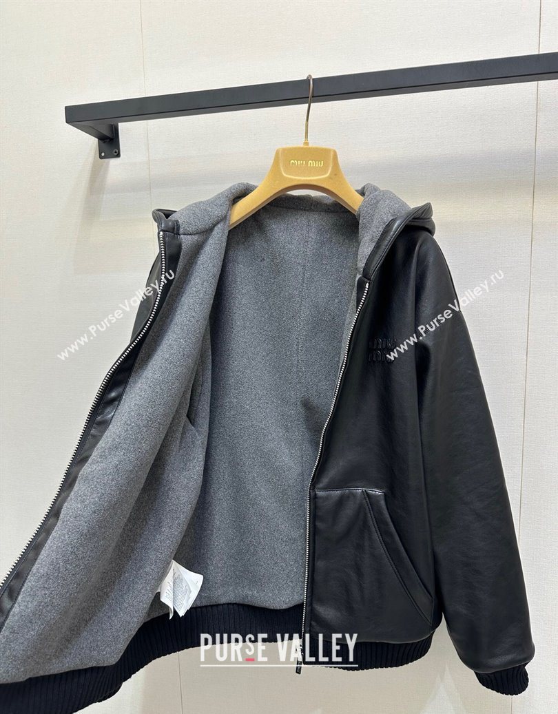 Miu Miu PU Jacket Black 2025 M110545 (QI-251105045)