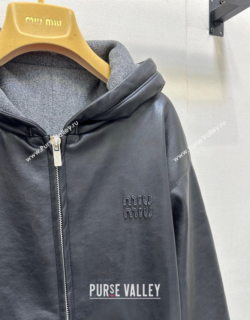 Miu Miu PU Jacket Black 2025 M110545 (QI-251105045)
