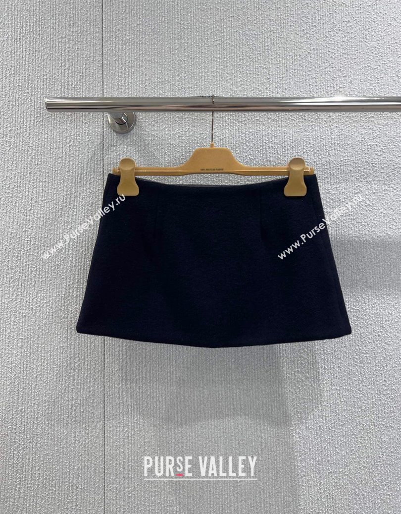 Miu Miu Wool Knit Mini Skirt Blue 2025 M110509 (QI-251105013)