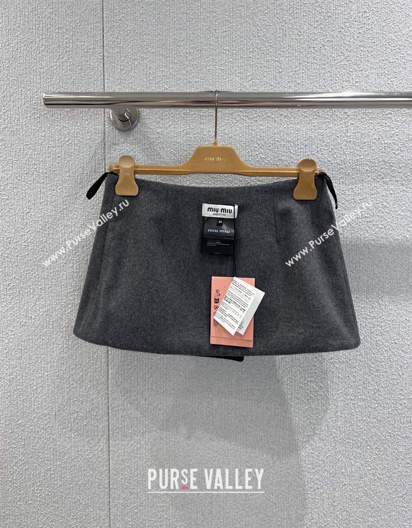 Miu Miu Wool Knit Mini Skirt Grey 2025 M110509 (QI-251105014)