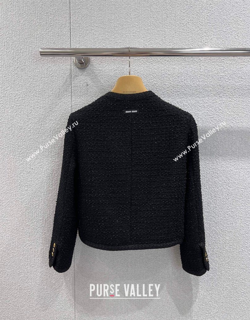Miu Miu Tweed Jacket Black 2025 M110510 (QI-251105015)