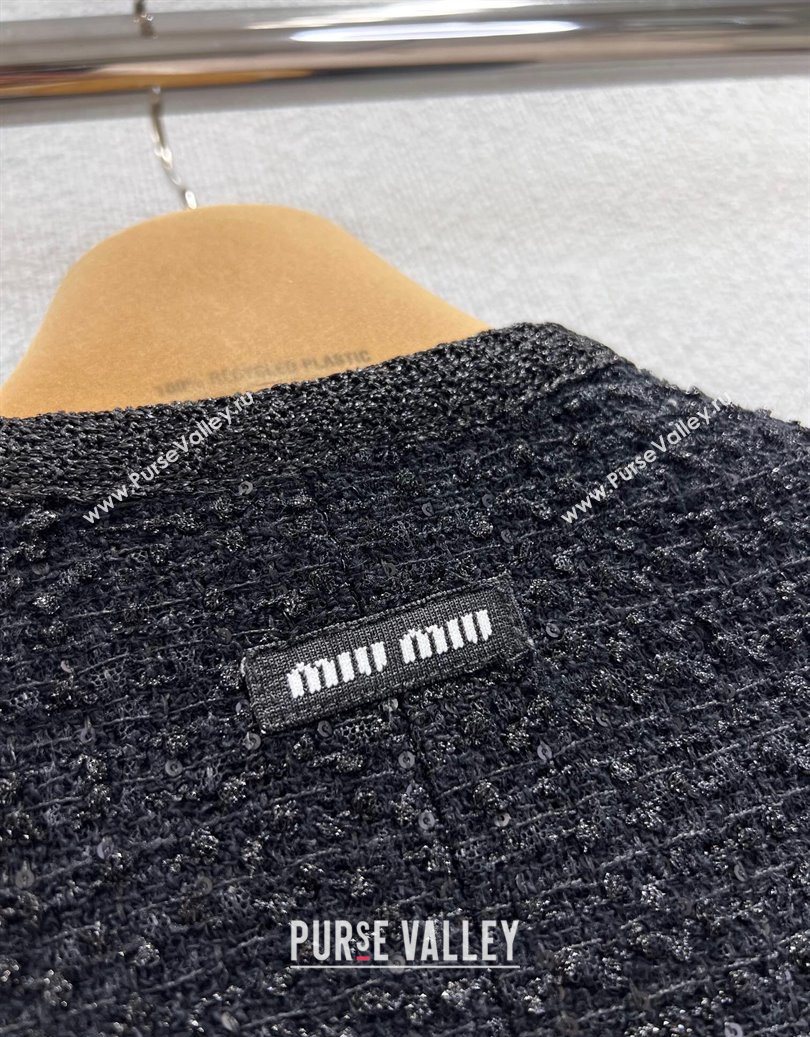 Miu Miu Tweed Jacket Black 2025 M110510 (QI-251105015)