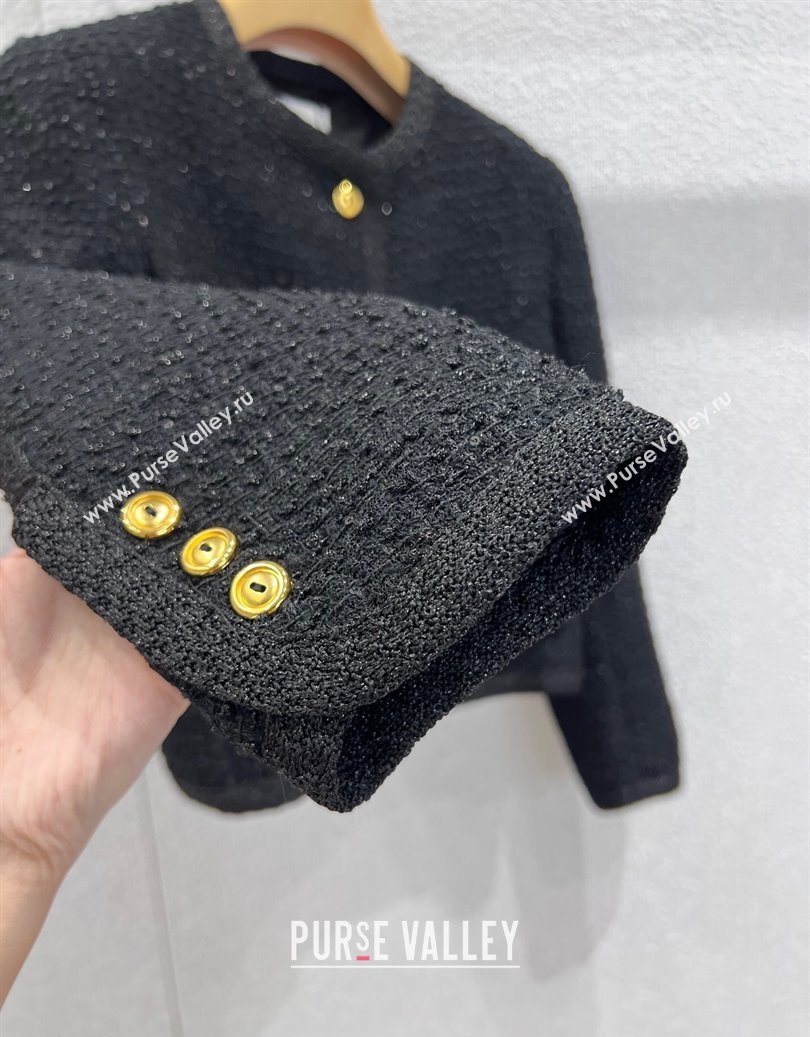 Miu Miu Tweed Jacket Black 2025 M110510 (QI-251105015)