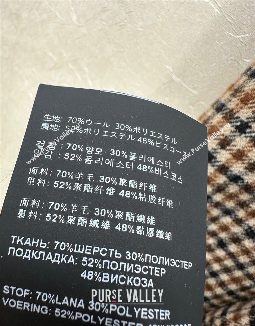 Miu Miu Wool Plaid Long Coat Brown/Multicolor 2025 M110511 (QI-251105016)