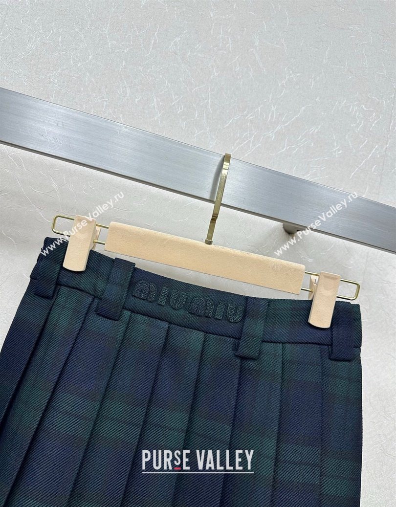 Miu Miu Plaid Jacket and Skirt Set Green/Multicolor 2025 M110512 (QI-251105017)