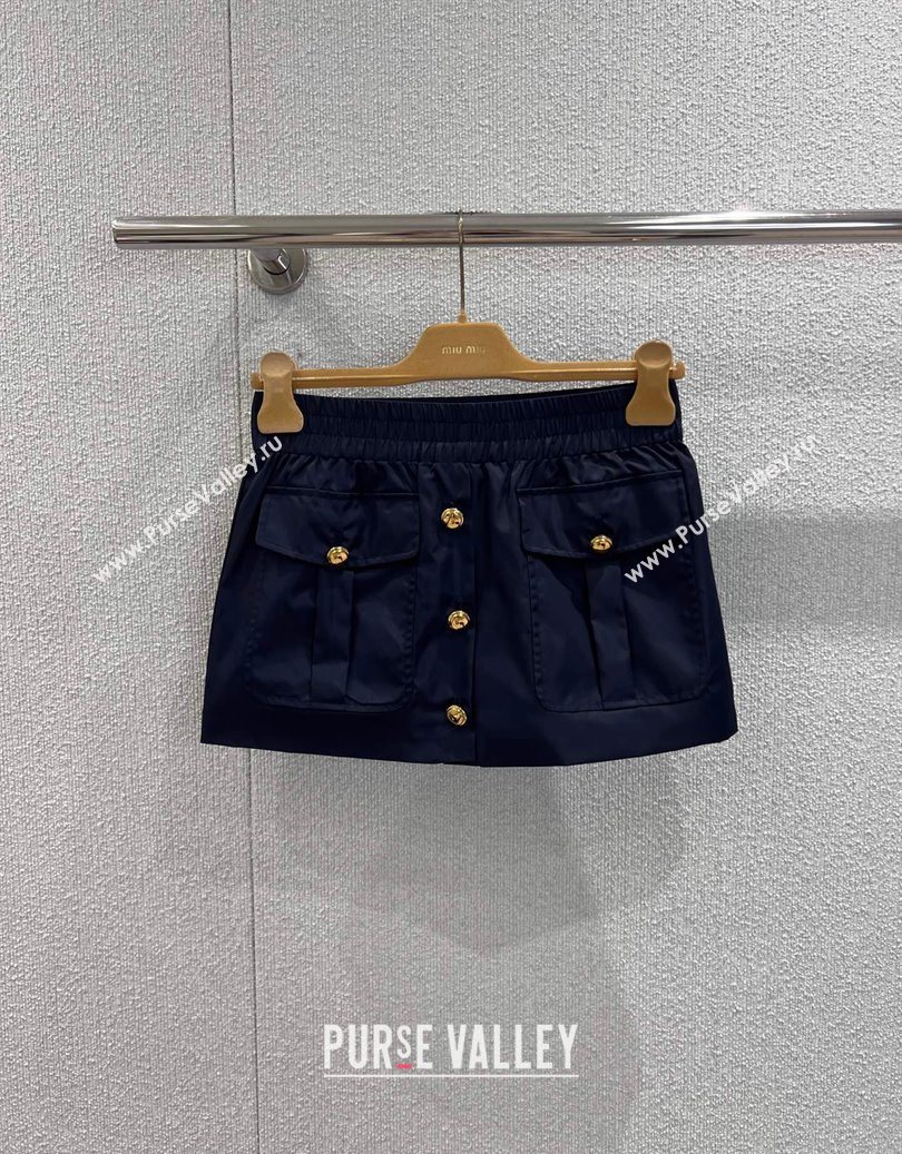 Miu Miu Nylon Padded Short Jacket and Skirt Set Blue 2025 M110501 (QI-251105001)