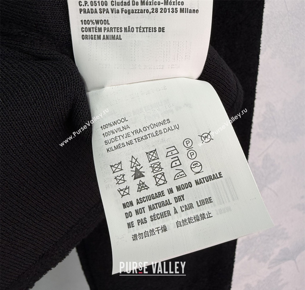 Miu Miu Wool Cardigan with Plaid Trim Black 2025 M110504 (QI-251105007)