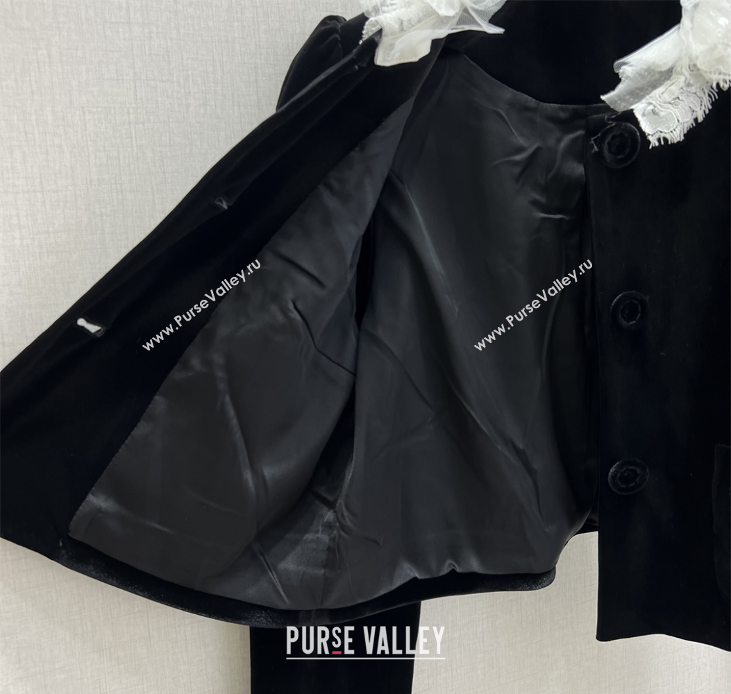 Miu Miu Jacket and Skirt Set with Lace and Sequins 2025 M110502 (QI-251105002)