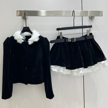 Miu Miu Jacket and Skirt Set with Lace and Sequins 2025 M110502 (QI-251105002)