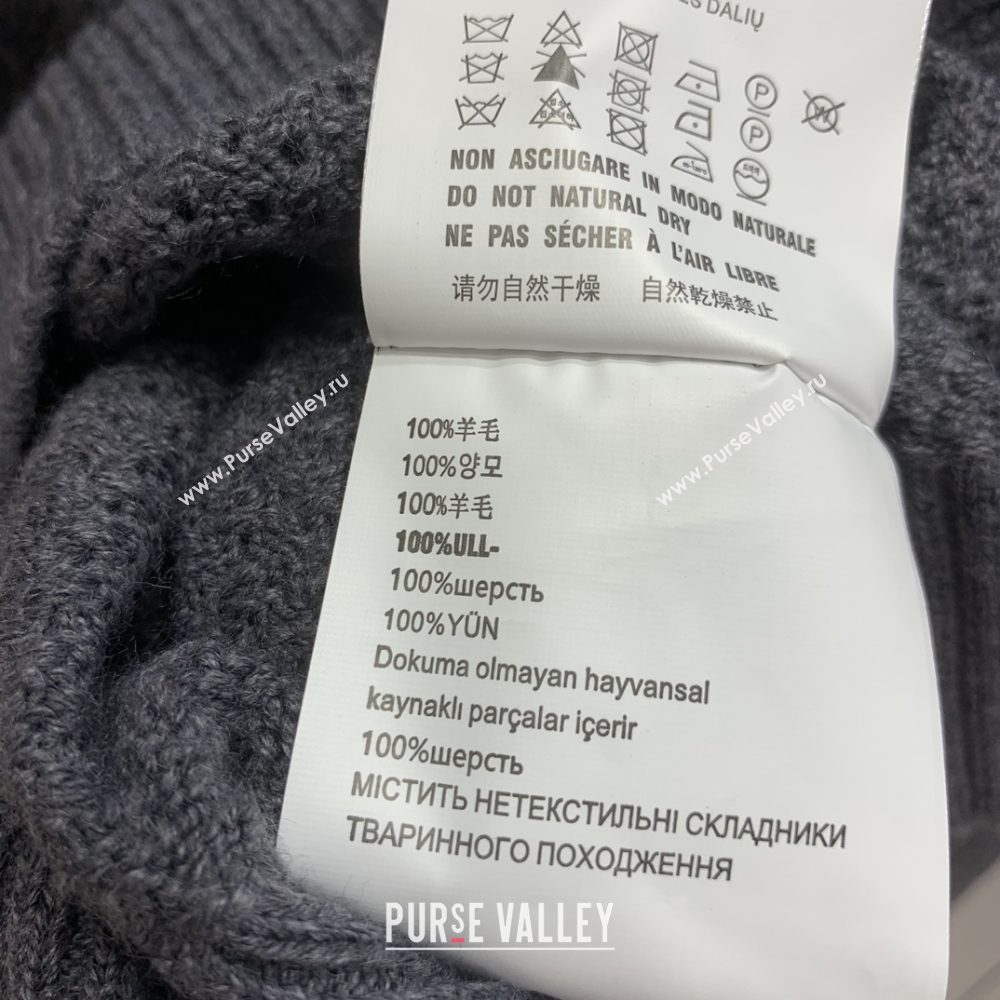 Miu Miu Wool Knit Polo Shirt and Skirt Set Grey 2025 M110506 (QI-251105009)