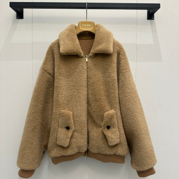 Miu Miu Teddy Fur and Wool Jacket Brown 2025 M110547 (QI-251105047)