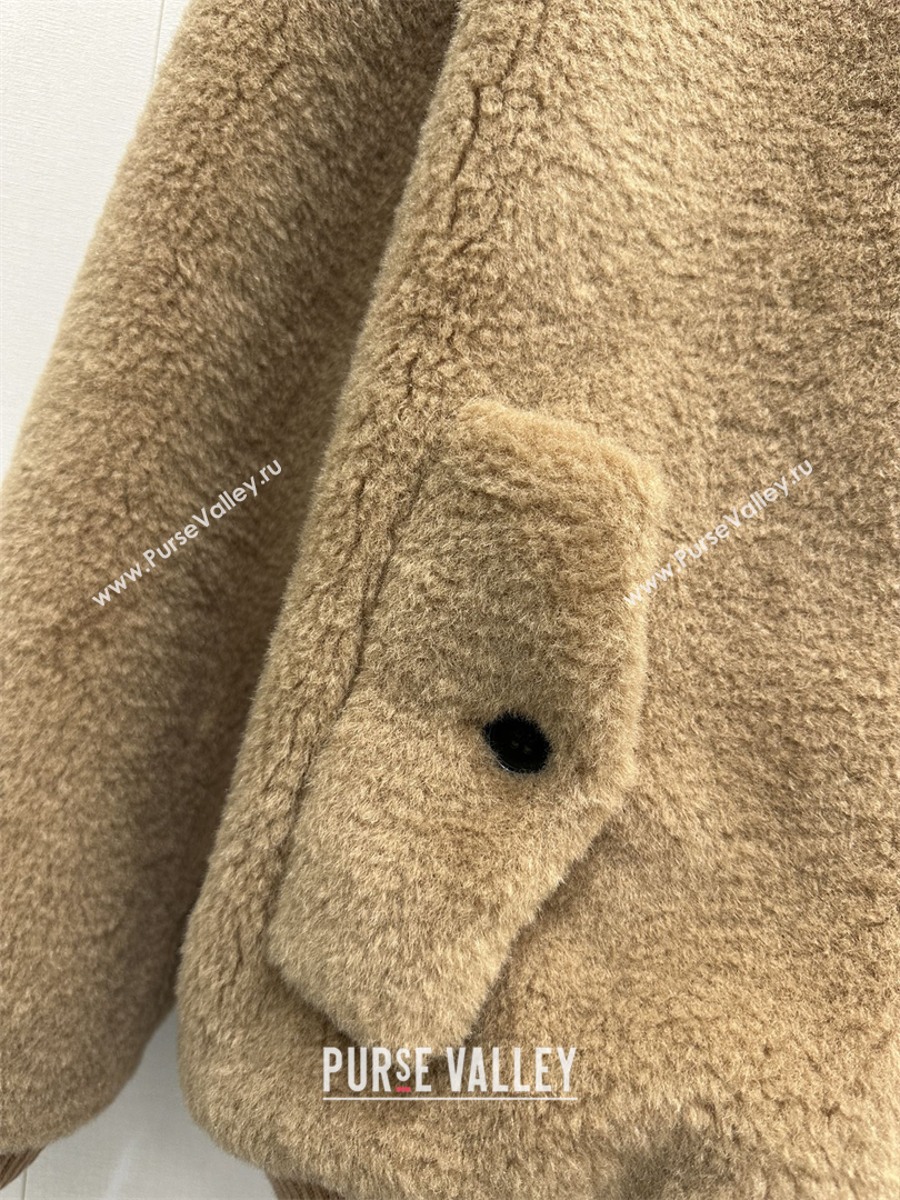 Miu Miu Teddy Fur and Wool Jacket Brown 2025 M110547 (QI-251105047)