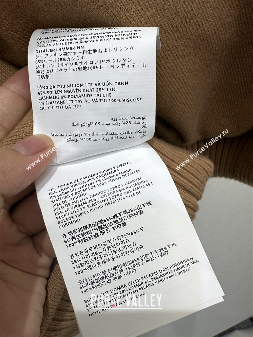 Miu Miu Teddy Fur and Wool Jacket Brown 2025 M110547 (QI-251105047)