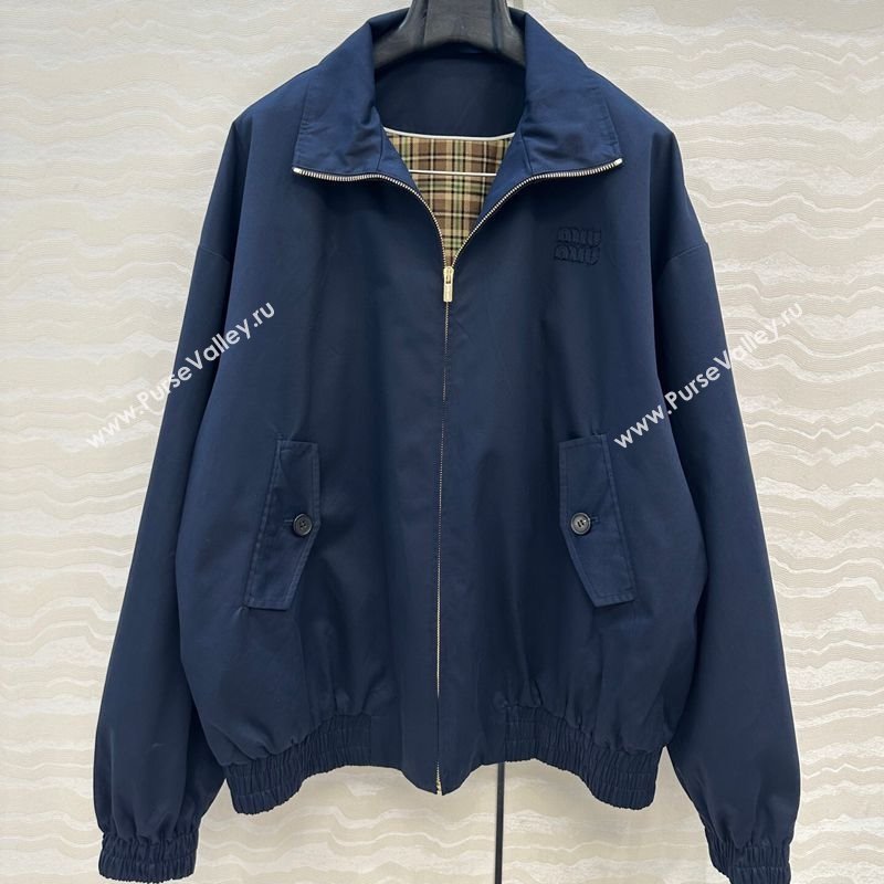 Miu Miu Cotton Jacket Dark Blue 2025 MM111409 (QI-251114014)