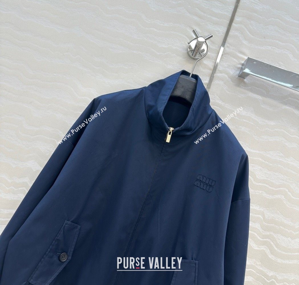 Miu Miu Cotton Jacket Dark Blue 2025 MM111409 (QI-251114014)