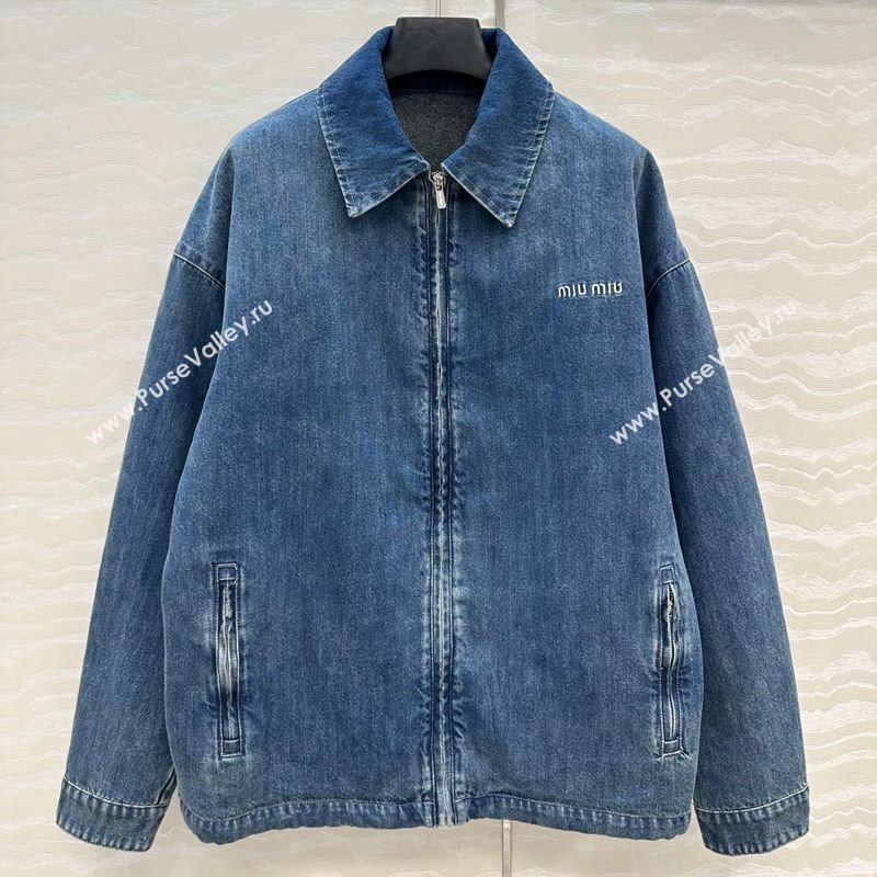 Miu Miu Blue Denim Jacket 2025 MM111408 (QI-251114012)