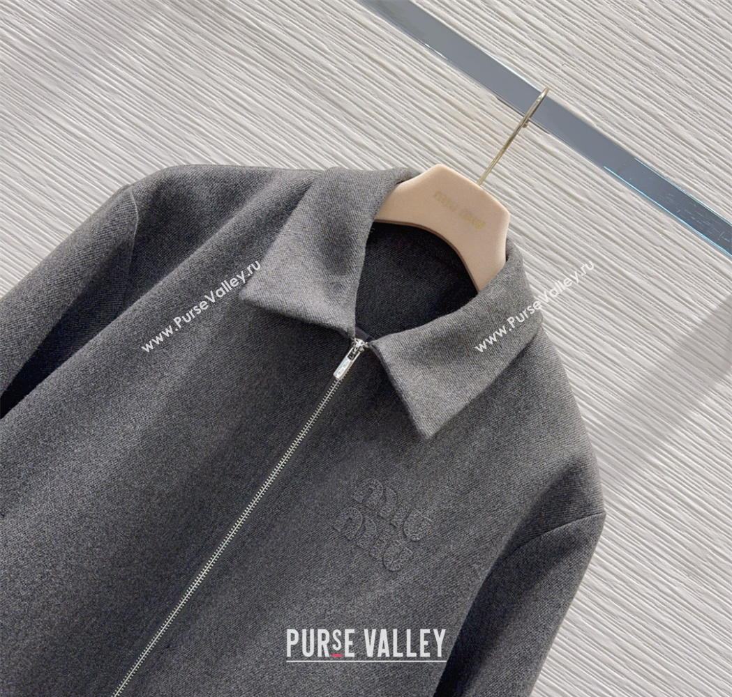 Miu Miu Cotton Jacket Grey 2025 MM111450 (QI-251114051)