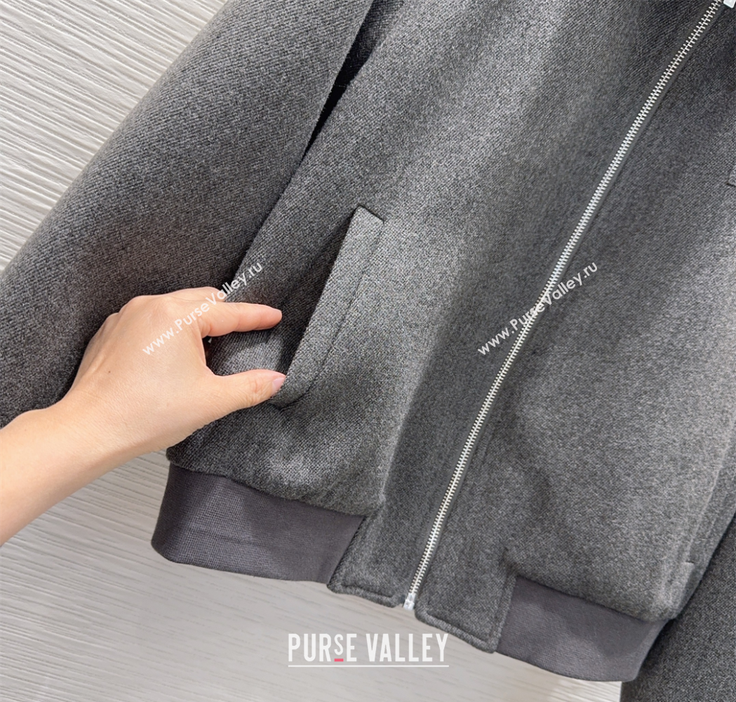 Miu Miu Cotton Jacket Grey 2025 MM111450 (QI-251114051)