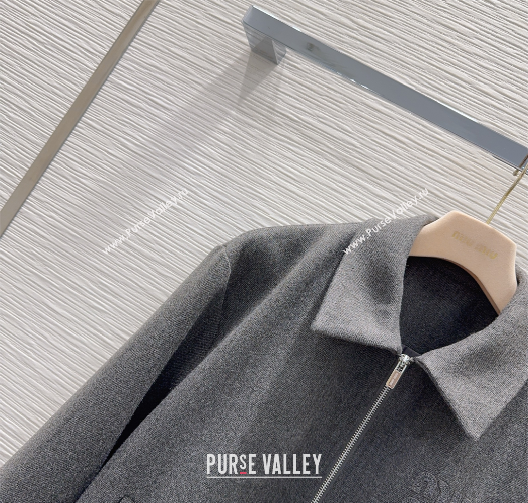 Miu Miu Cotton Jacket Grey 2025 MM111450 (QI-251114051)