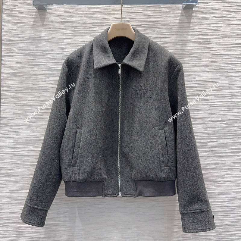 Miu Miu Cotton Jacket Grey 2025 MM111450 (QI-251114051)