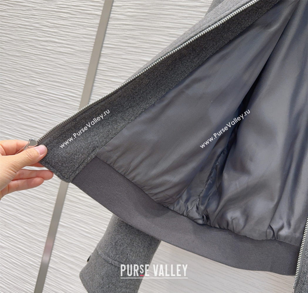 Miu Miu Cotton Jacket Grey 2025 MM111450 (QI-251114051)