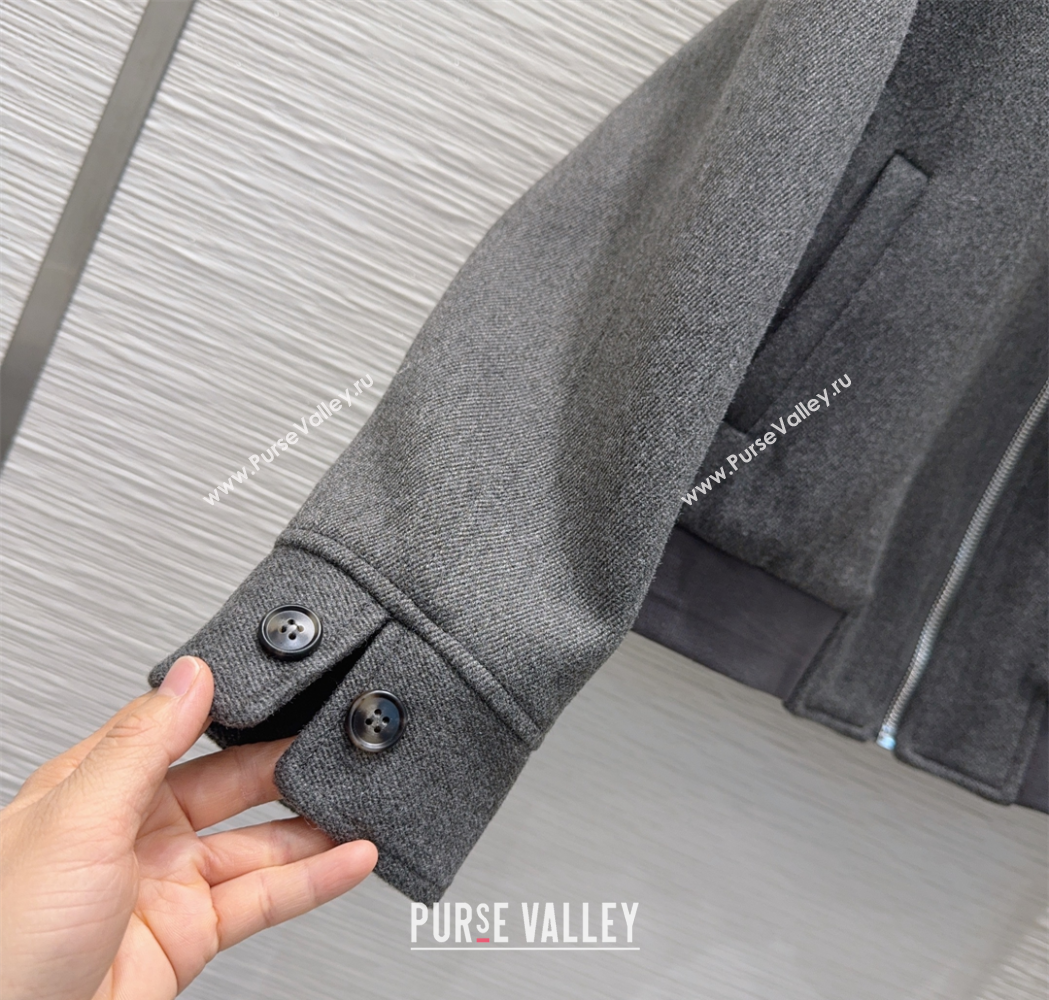 Miu Miu Cotton Jacket Grey 2025 MM111450 (QI-251114051)