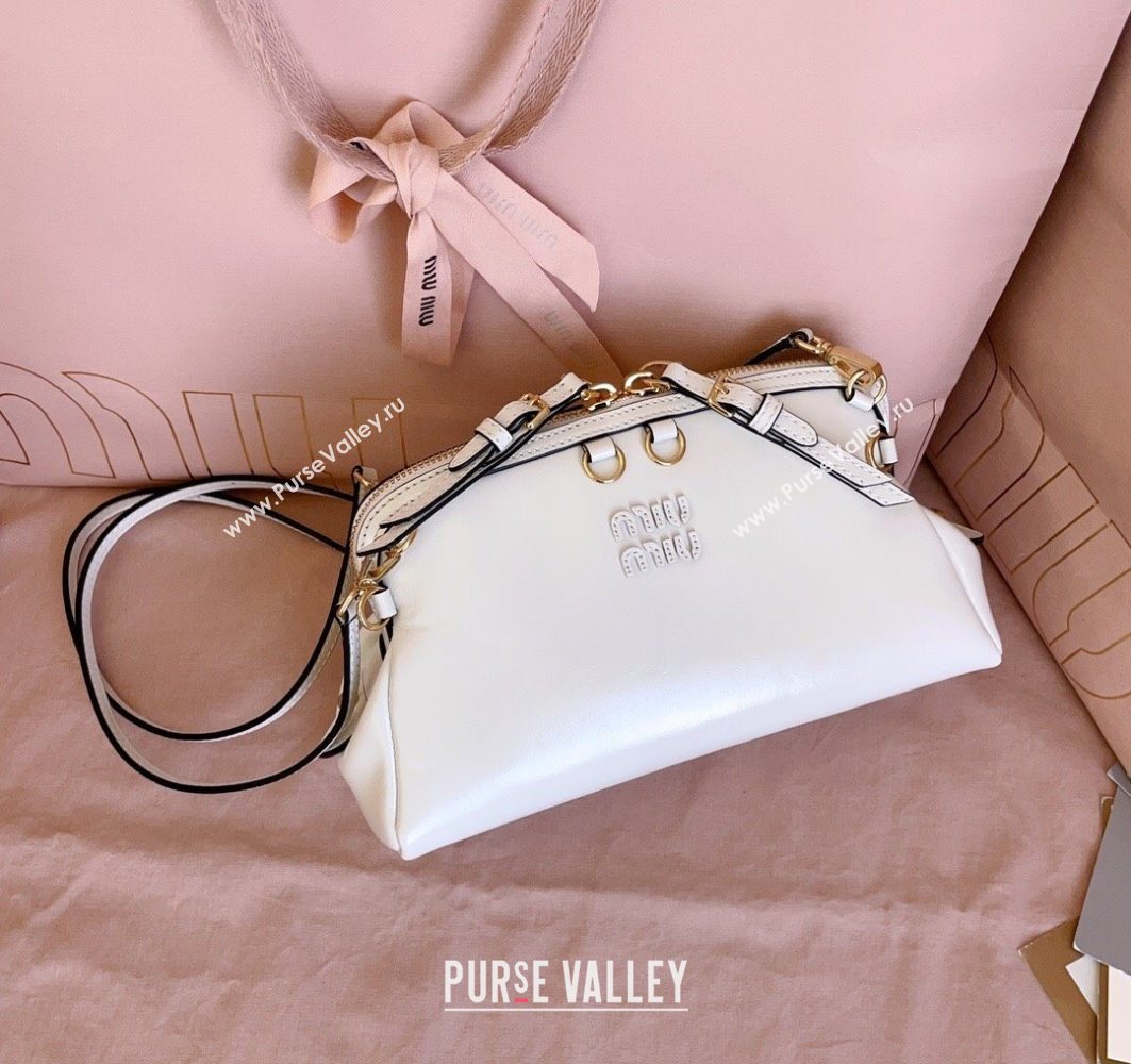 Miu Miu Leather Clutch Shoulder Bag White 2025 5BF131 (JD-251121045)