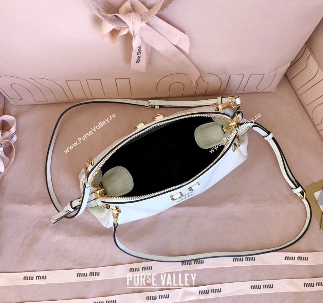 Miu Miu Leather Clutch Shoulder Bag White 2025 5BF131 (JD-251121045)