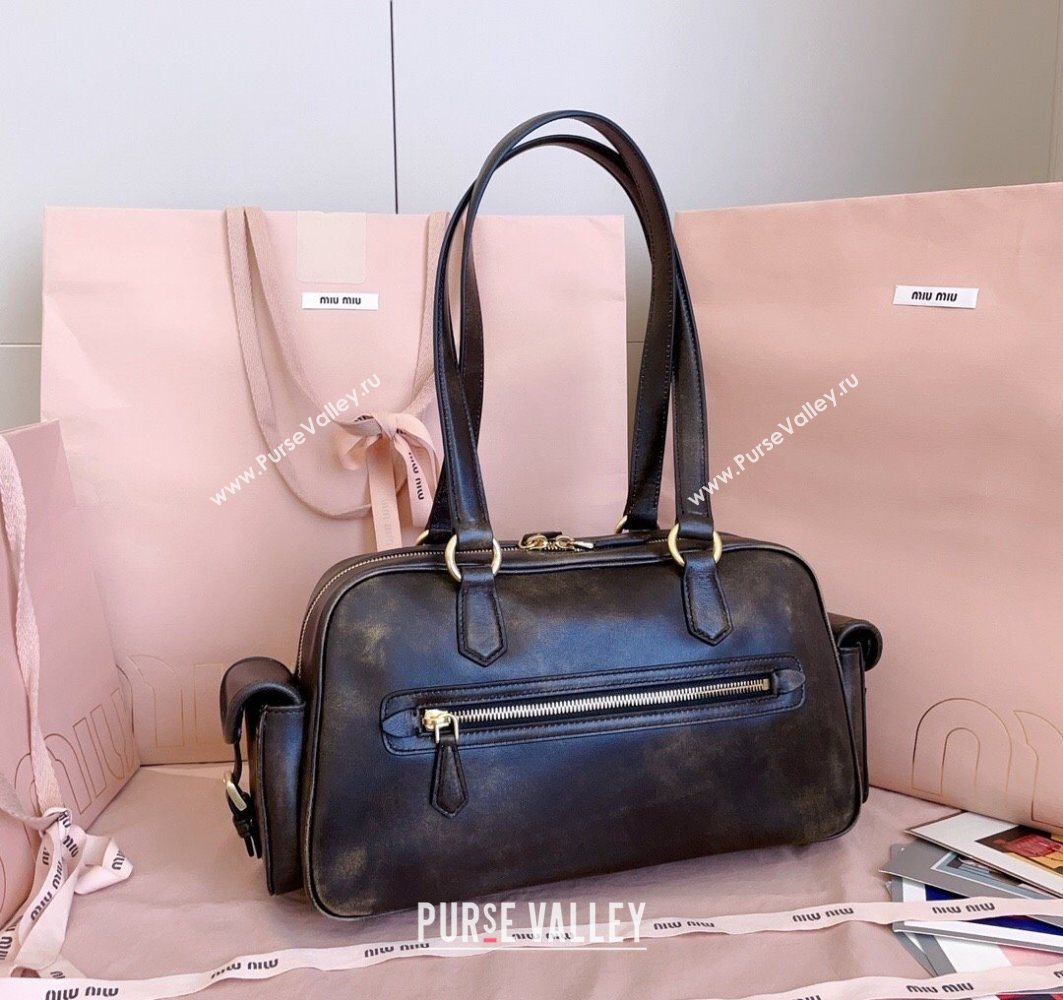 Miu Miu Pocket nappa leather top-handle bag Coffee Brown 2025 5BB179 (JD-251121046)