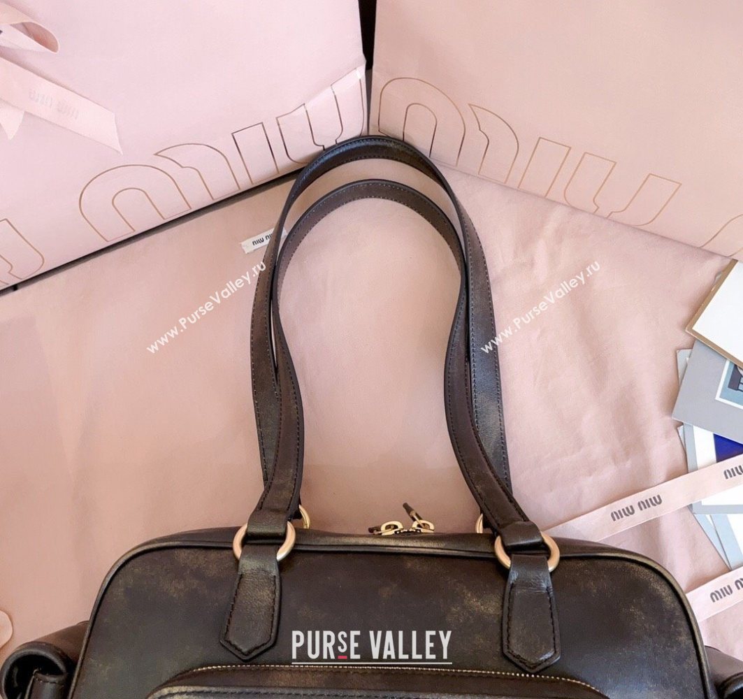 Miu Miu Pocket nappa leather top-handle bag Coffee Brown 2025 5BB179 (JD-251121046)