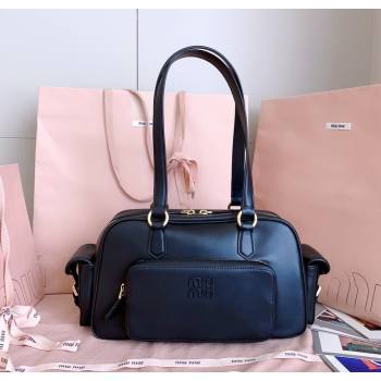 Miu Miu Pocket nappa leather top-handle bag Black 2025 5BB179 (JD-251121047)
