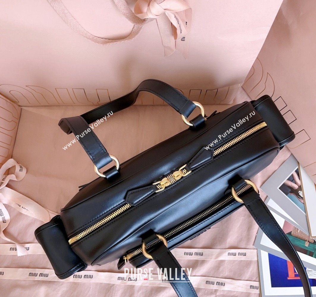 Miu Miu Pocket nappa leather top-handle bag Black 2025 5BB179 (JD-251121047)