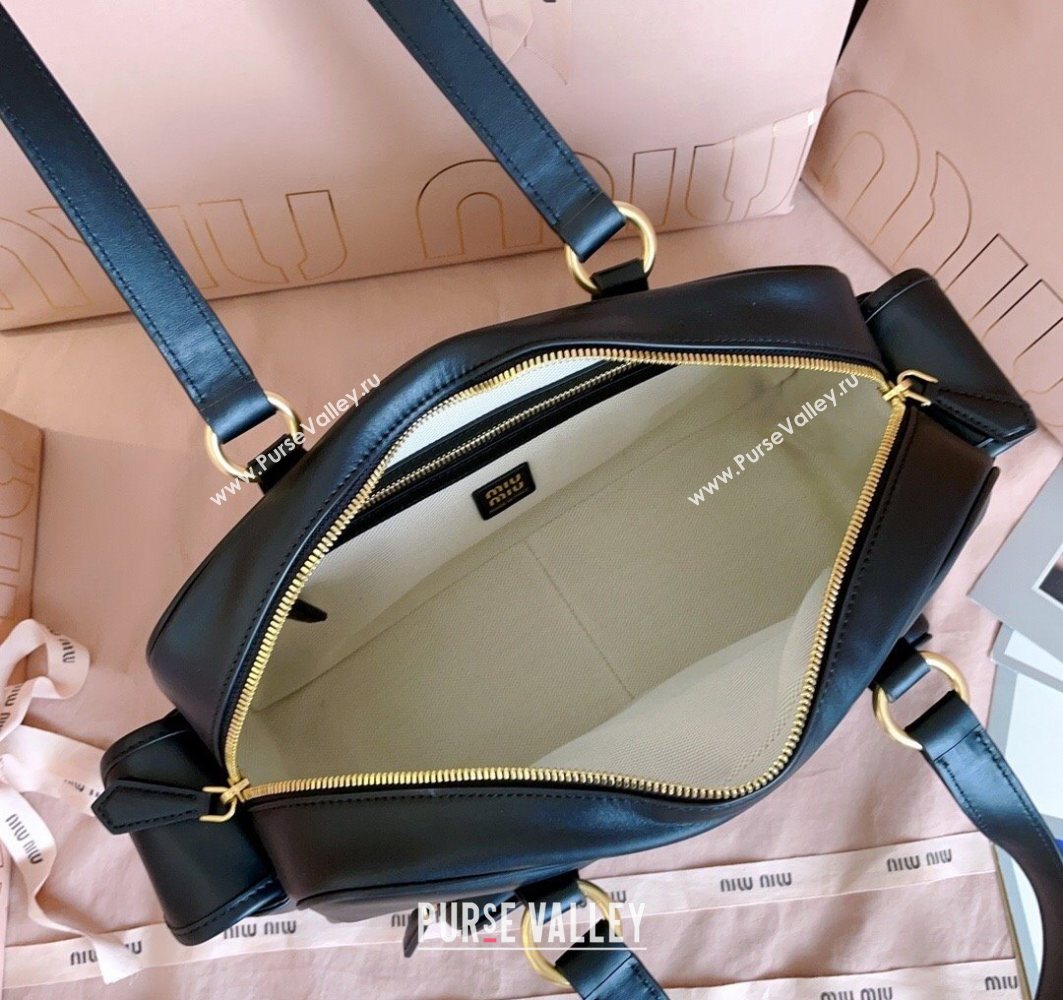 Miu Miu Pocket nappa leather top-handle bag Black 2025 5BB179 (JD-251121047)