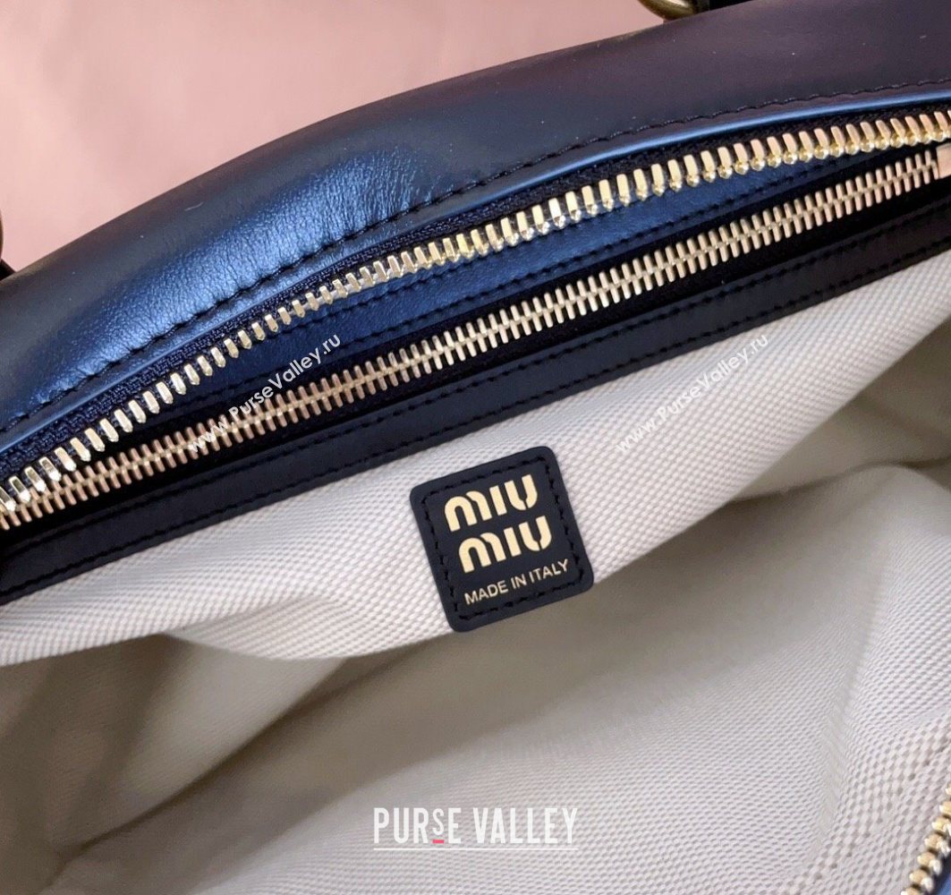 Miu Miu Pocket nappa leather top-handle bag Black 2025 5BB179 (JD-251121047)