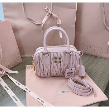 Miu Miu Matelasse Nappa Leather Top Handle Bag 5BB123 Alabaster Pink 2025 (JD-251121048)