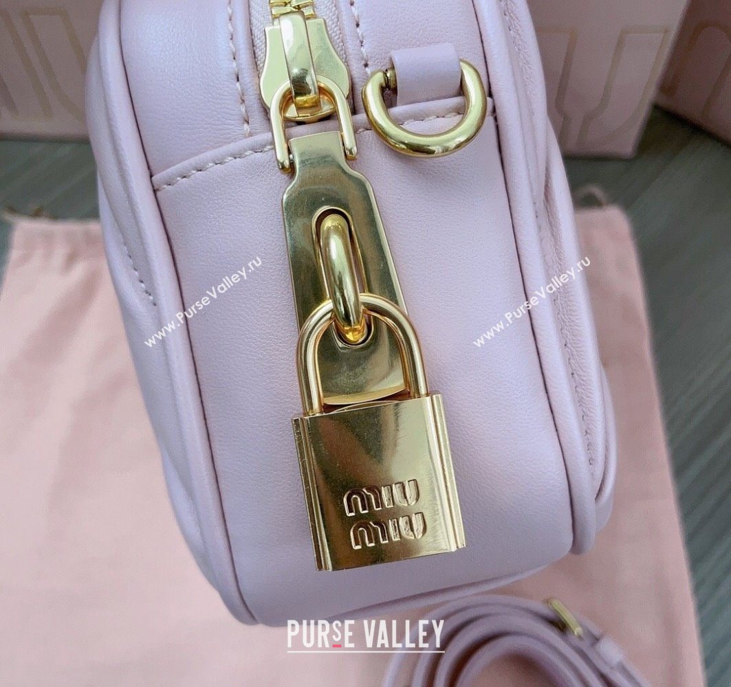 Miu Miu Matelasse Nappa Leather Top Handle Bag 5BB123 Alabaster Pink 2025 (JD-251121048)