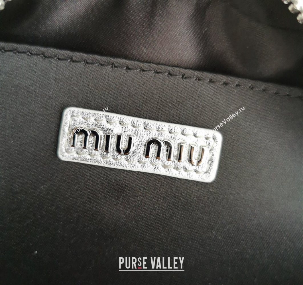 Miu Miu Matelasse Nappa Leather Top Handle Bag 5BB123 Silver 2025 (JD-251121049)