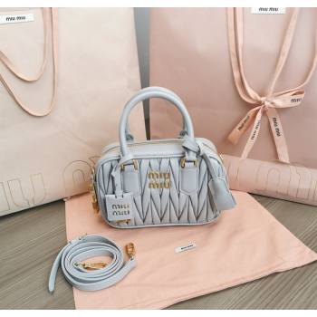 Miu Miu Matelasse Nappa Leather Top Handle Bag 5BB123 Light Grey 2025 (JD-251121050)