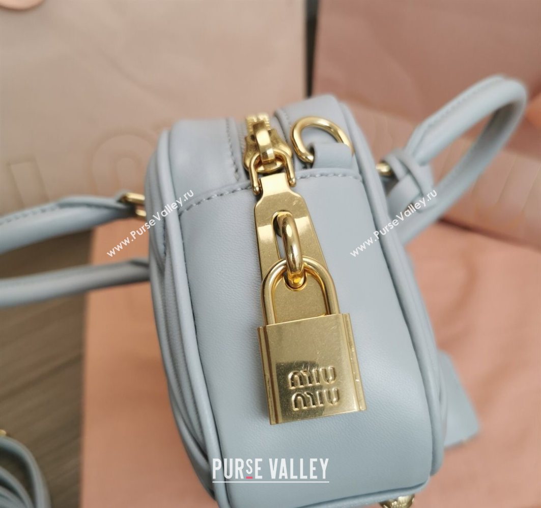 Miu Miu Matelasse Nappa Leather Top Handle Bag 5BB123 Light Grey 2025 (JD-251121050)