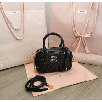Miu Miu Matelasse Nappa Leather Top Handle Bag 5BB123 Black 2025 (JD-251121051)