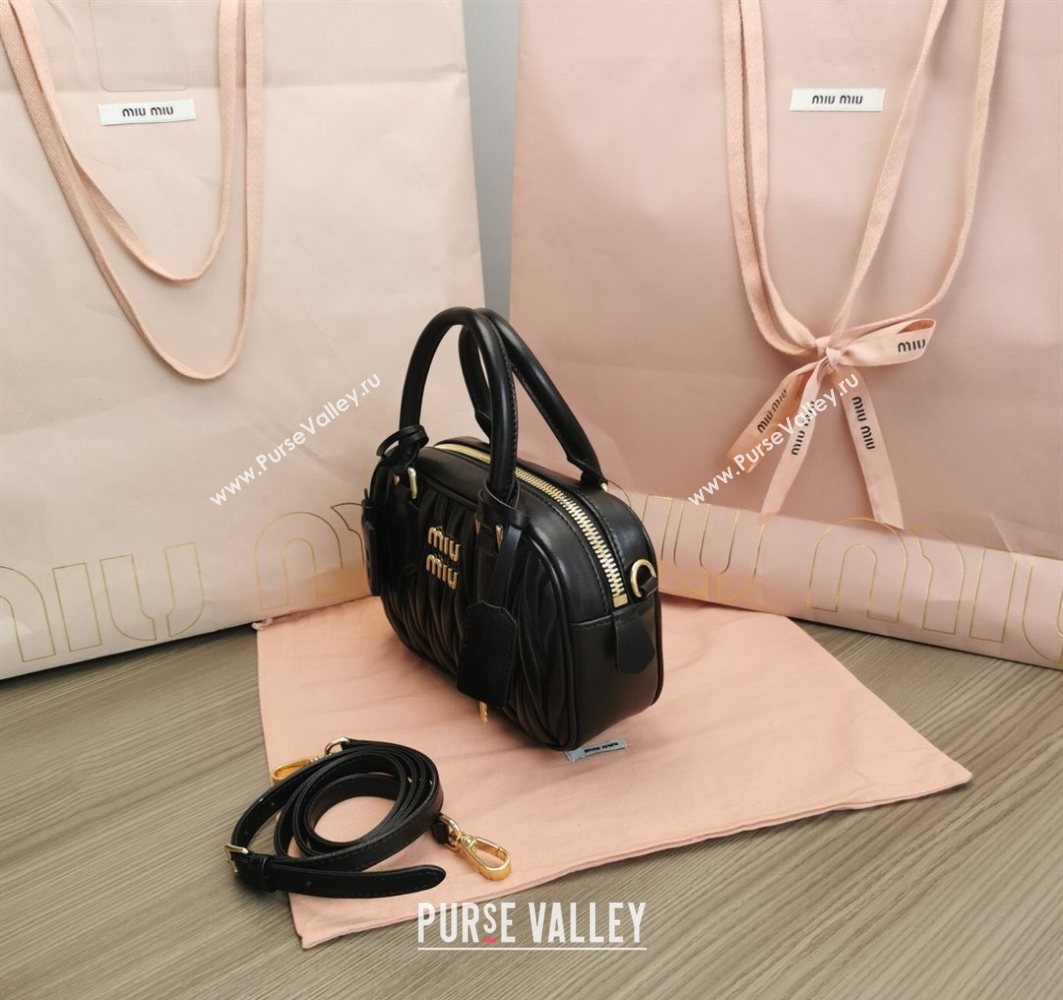 Miu Miu Matelasse Nappa Leather Top Handle Bag 5BB123 Black 2025 (JD-251121051)