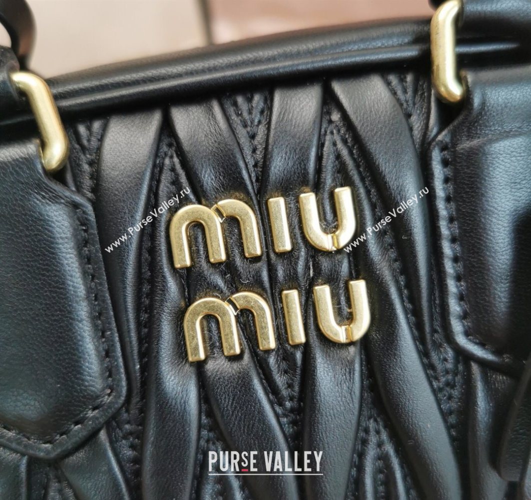 Miu Miu Matelasse Nappa Leather Top Handle Bag 5BB123 Black 2025 (JD-251121051)