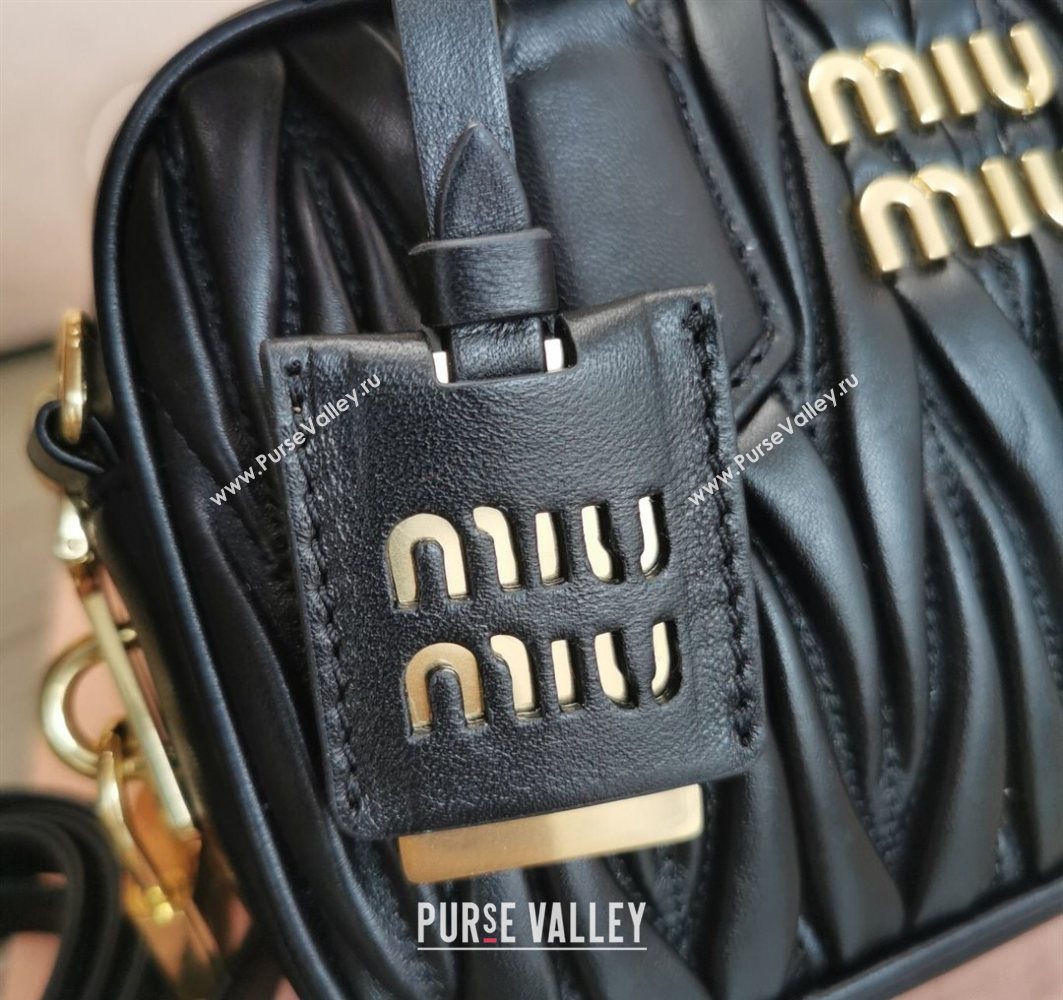 Miu Miu Matelasse Nappa Leather Top Handle Bag 5BB123 Black 2025 (JD-251121051)