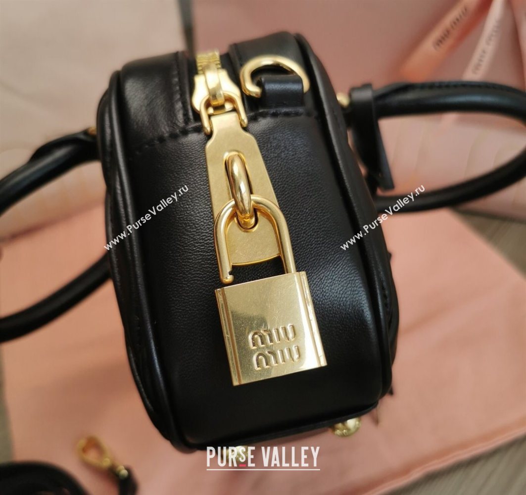 Miu Miu Matelasse Nappa Leather Top Handle Bag 5BB123 Black 2025 (JD-251121051)