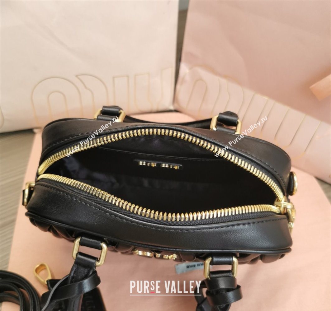 Miu Miu Matelasse Nappa Leather Top Handle Bag 5BB123 Black 2025 (JD-251121051)